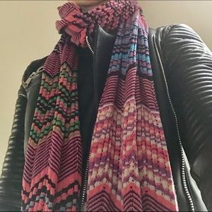 Missoni zig zag scarf wool blend multi colored made Italy